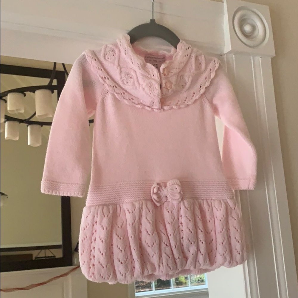 Baby knit pink dress